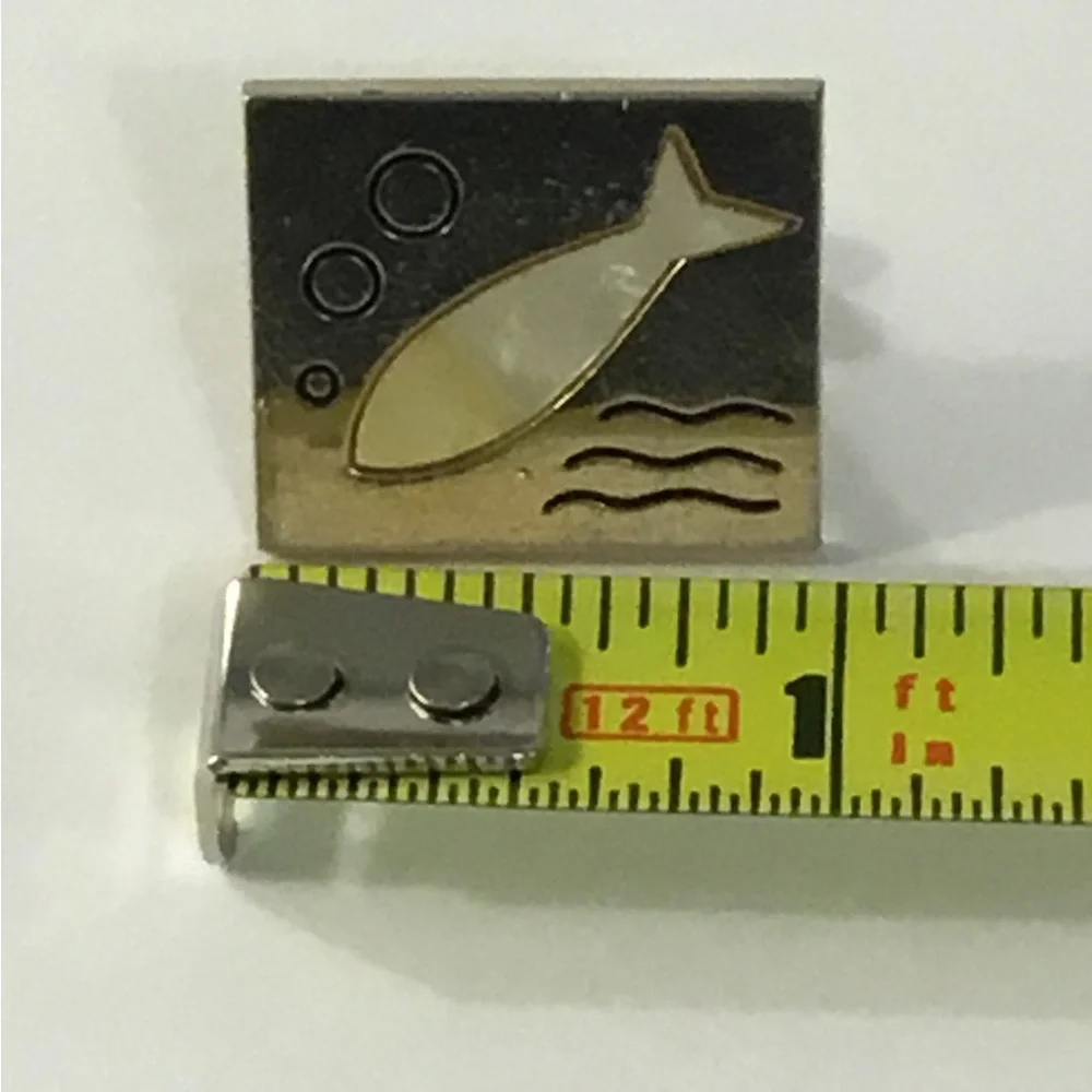 Vintage Mid Century Era SWANK Modernist MOP Fish Cufflinks